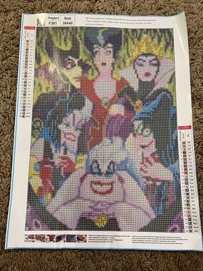 Disney Villains Diamond Art Kit - Purple, Yellow, Red, Blue